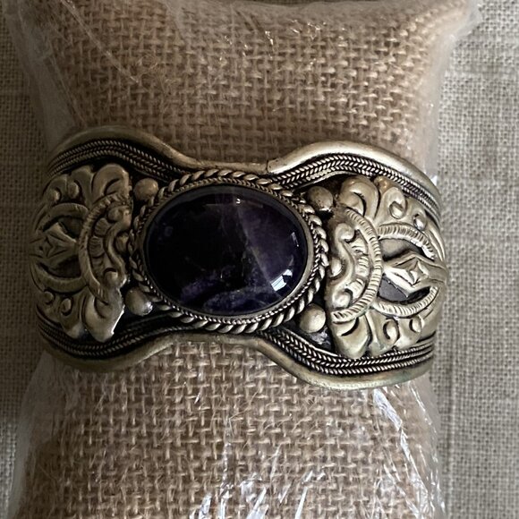 artisan made Jewelry - Sapphire cuff bracelet